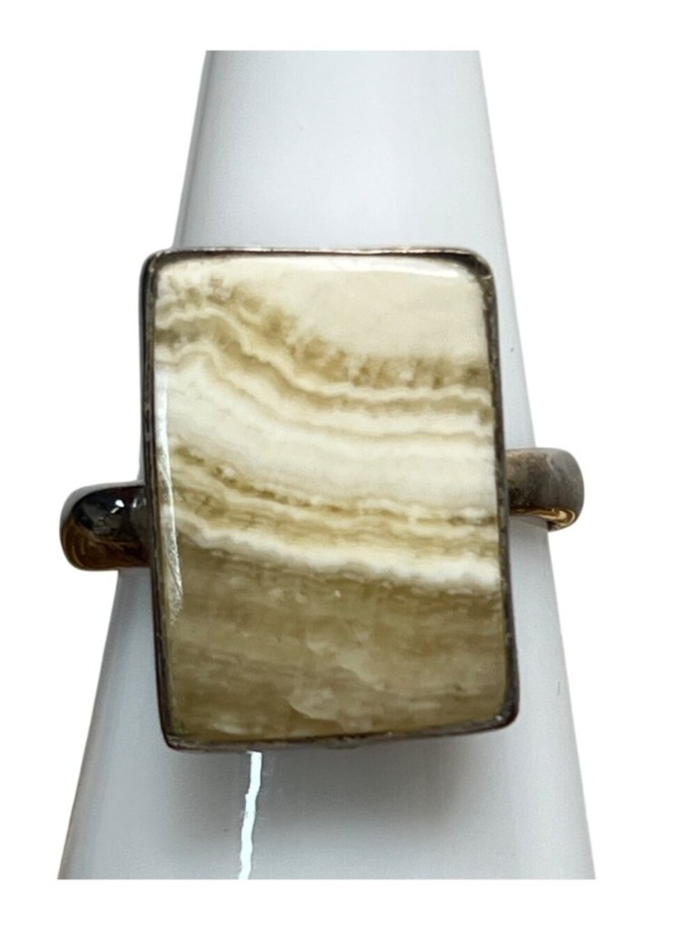 Artisan inspired handcrafted .925 sterling silver ring Honey Onyx
